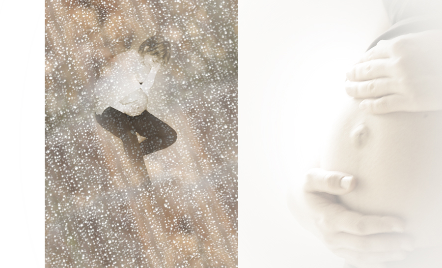 Warten auf das Baby - nur noch wenige Tage zur Geburt sind es beim Foto-Shooting.