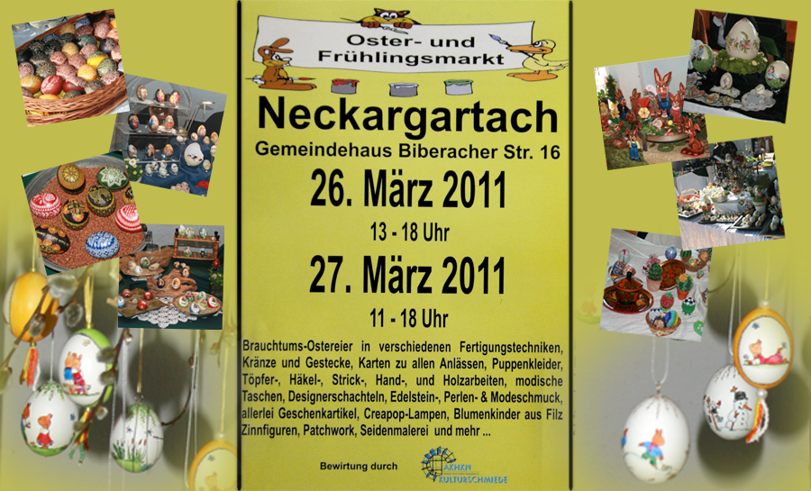 handgemalte Ostereier, Oster- und Frühlingsmarkt Heilbronn-Neckargartach