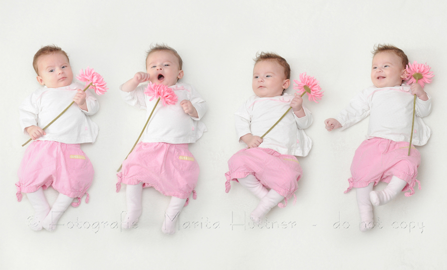 lustiges Foto - Baby mit Blume