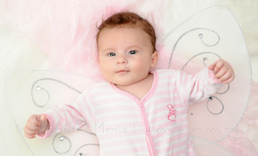kleines Baby - Mädchen - mit Schmetterlingsflügeln