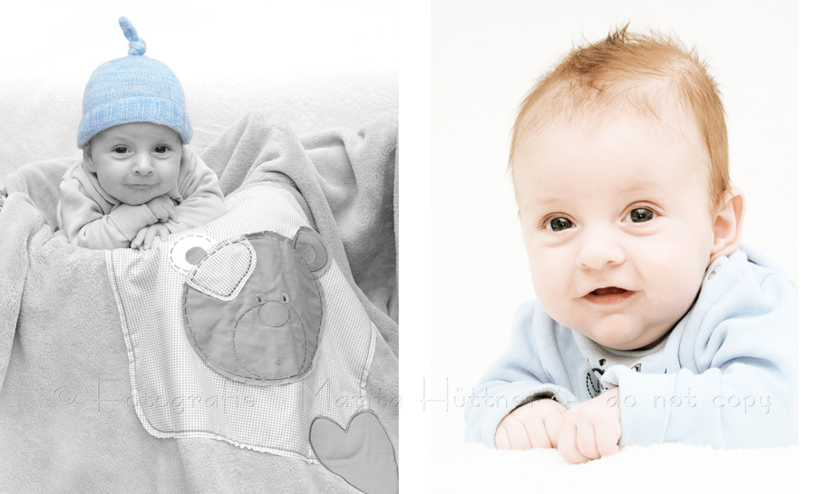 Babyfoto schwarz-weiß und farbig