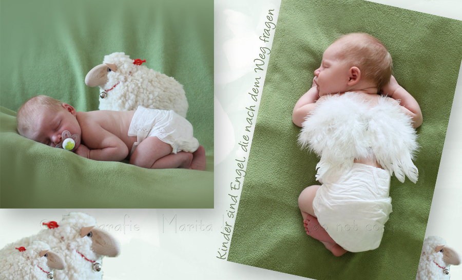 Baby neugeboren mit Engelsflügeln, Babyfotografie Heilbronn, Fotografie Marita Hüttner