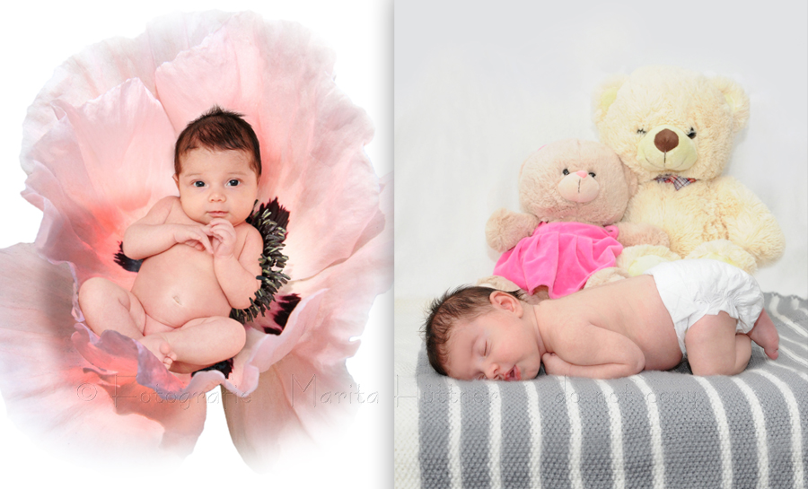 Baby in Blume - Fotografie Marita Hüttner, Babyfotografie, Fotos nach Anne Geddes